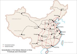 Rete della ferrovia ad alta velocità in Cina sviluppo infrastrutture