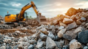 Cantiere o area di scavo con terre e rocce